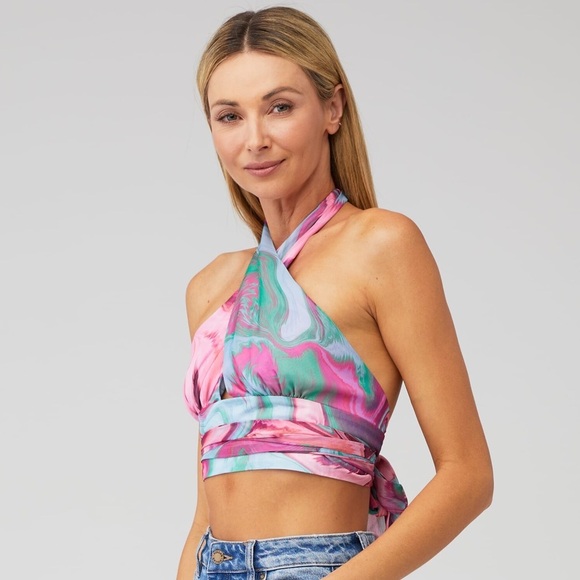 NWT Amanda Uprichard Lavera Top in Mystic ($158) - SIZE MEDIUM - Picture 4 of 4